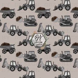 Boys Construction Seamless File | Construction Equipment Seamless | Hand Drawn | Construction Seamless | Digital File