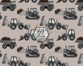 Boys Construction Seamless File | Construction Equipment Seamless | Hand Drawn | Construction Seamless | Digital File