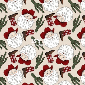 Western Christmas Seamless | Cowboy Santa Seamless | Western Santa Seamless | Christmas Cowboy Seamless | howdy santa seamless