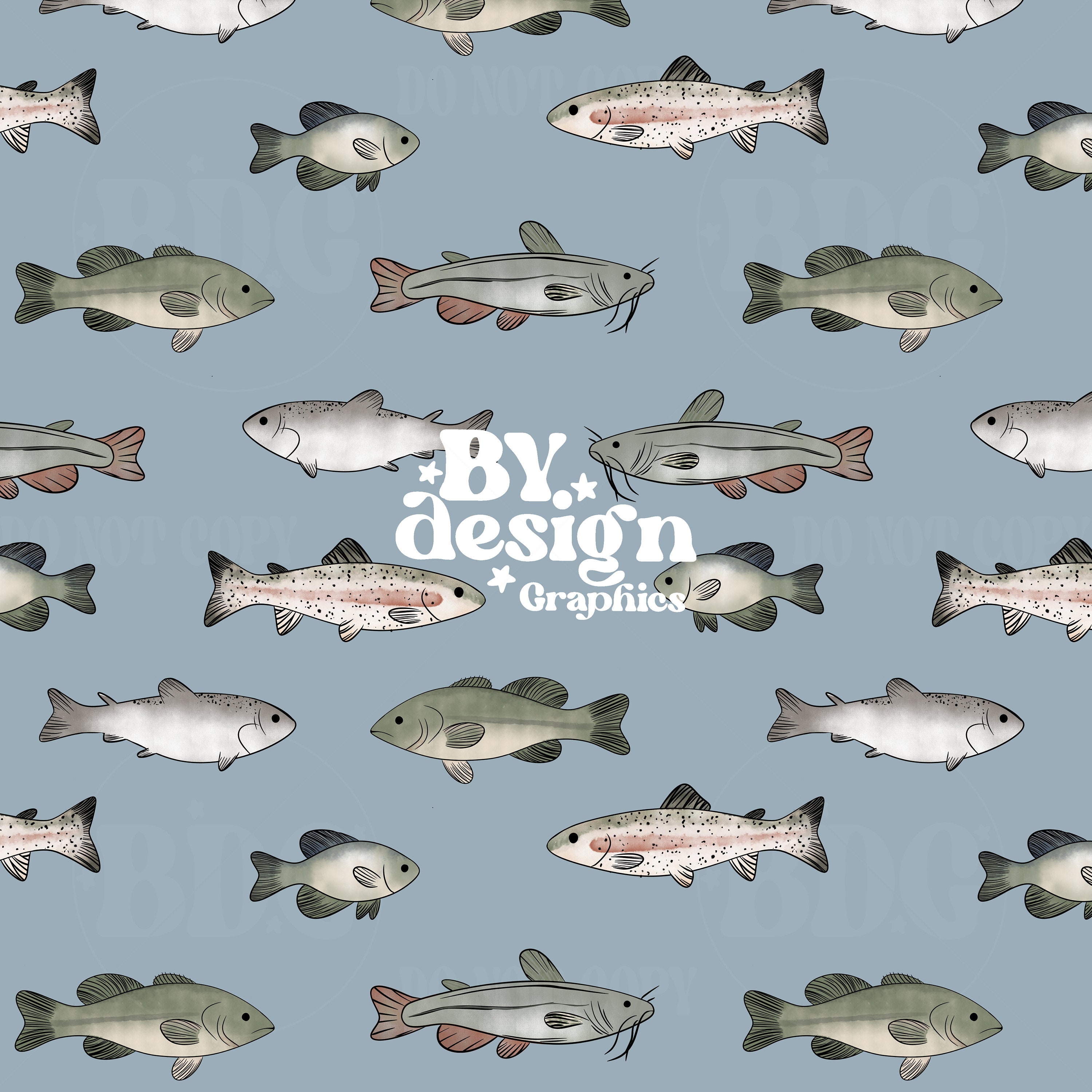 Fish Neutral Fishing Seamless | Gender Neutral Fishing Seamless | Boy Fishing ...