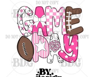 Pink Out Football Cheer Game Day Shirt Png Friday Night Lights Gameday Womens PNG | Hand Drawn Digital Download