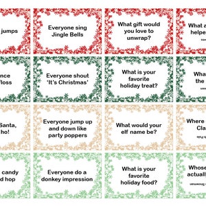 Pass the Parcel Forfeits, Christmas Game for Group, Holiday Party, Christmas Eve Game Night, Family and Friends, Kids Version and Blank image 1