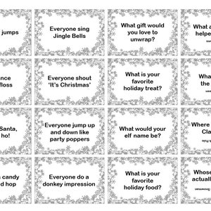 Pass the Parcel Forfeits, Christmas Game for Group, Holiday Party, Christmas Eve Game Night, Family and Friends, Kids Version and Blank image 3
