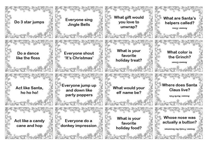 Pass the Parcel Forfeits, Christmas Game for Group, Holiday Party, Christmas Eve Game Night, Family and Friends, Kids Version and Blank image 3