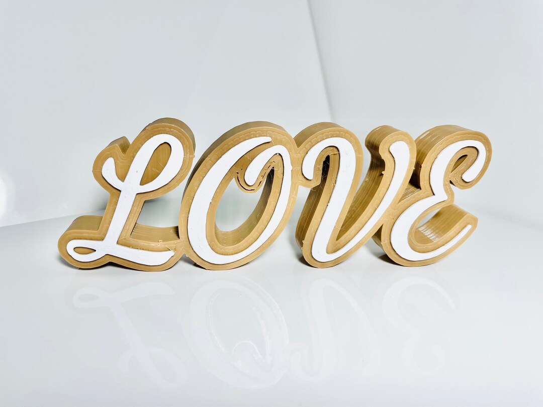 Home Decor Love Sign Texted Love Decal Standing Love Etsy