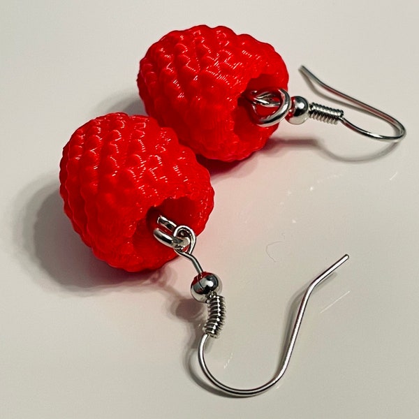 Rouge Framboise Boucles d’oreilles Wild Berry Bijoux Fruits Bijoux Bague Framboises Charme