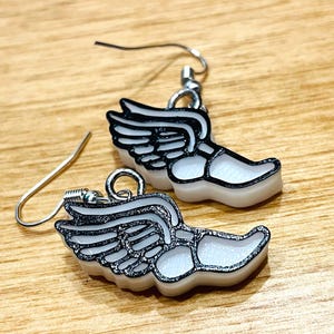 Winged Shoe Earrings – Lightweight Running and Track Jewelry, Fun Quirky Gift for Runners, Fitness Lovers & Coaches