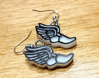 Winged Shoe Earrings – Lightweight Running and Track Jewelry, Fun Quirky Gift for Runners, Fitness Lovers & Coaches