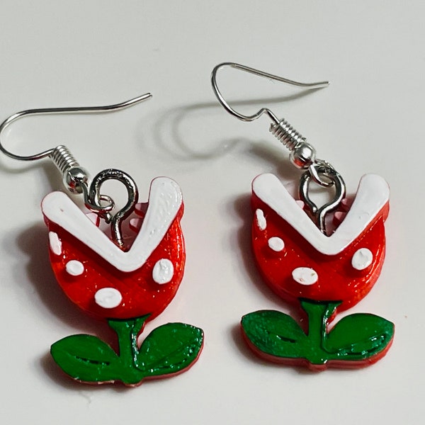 Mario Piranha Plant - Biting Plant Jewelry - Red and Green Mario Charm - Nintendo Classic Ring