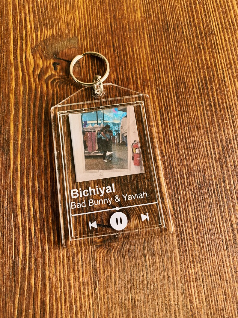 Album cover keychain customizable photo and song Etsy
