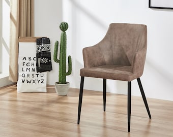 Handgepolsterter Kunstleder Luxus-Ess-Sessel gepolsterter Schminkstuhl bequem