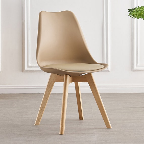 Set of 6 Modern Tulip Pyramid Style Plastic Dining Chair With