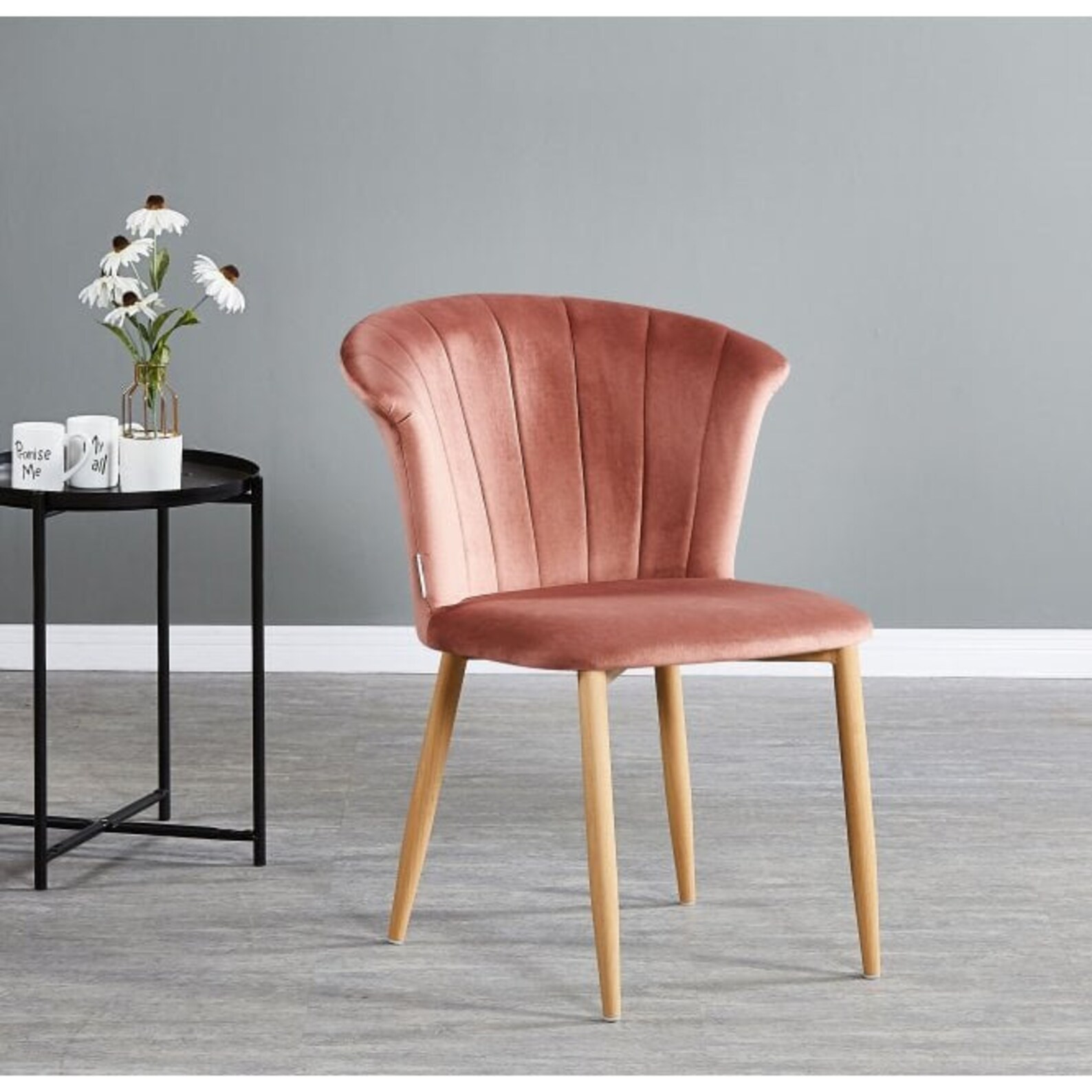 Modern Velvet Padded Dining Chair With Arched Back and Wooden - Etsy UK