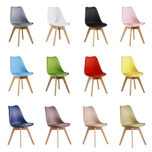 Set mit 4 Lorenzo-Esszimmerstühlen mit stilvollem Kunstledersitz und Massivholzbeinen perfekt für Esszimmer und Wohnzimmer Bild 1