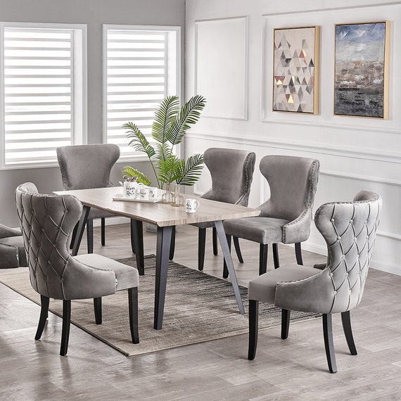 Dining Table 6 Velvet Chairs Combo Set Modern Uk Dining Table 6 Velvet Chairs Combo, Modern Dining Table And Chairs Set Uk