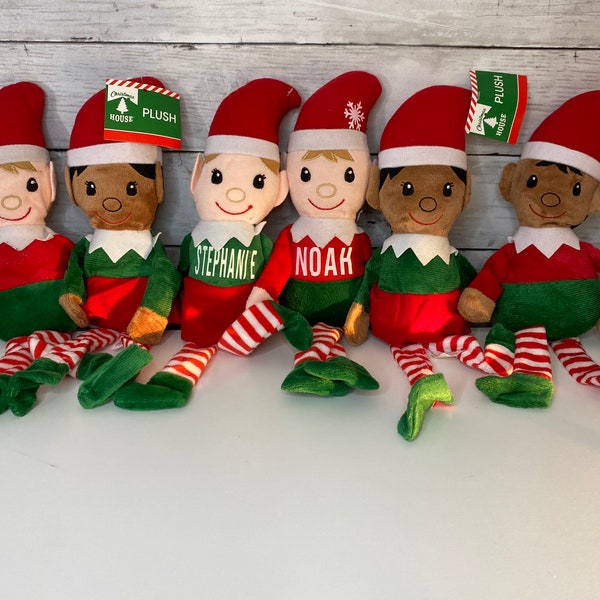 Personalized Christmas Plush Elf Christmas gift for coworkers, friend, or family. Girl elf, boy elf, baby first Christmas. Customizable elf