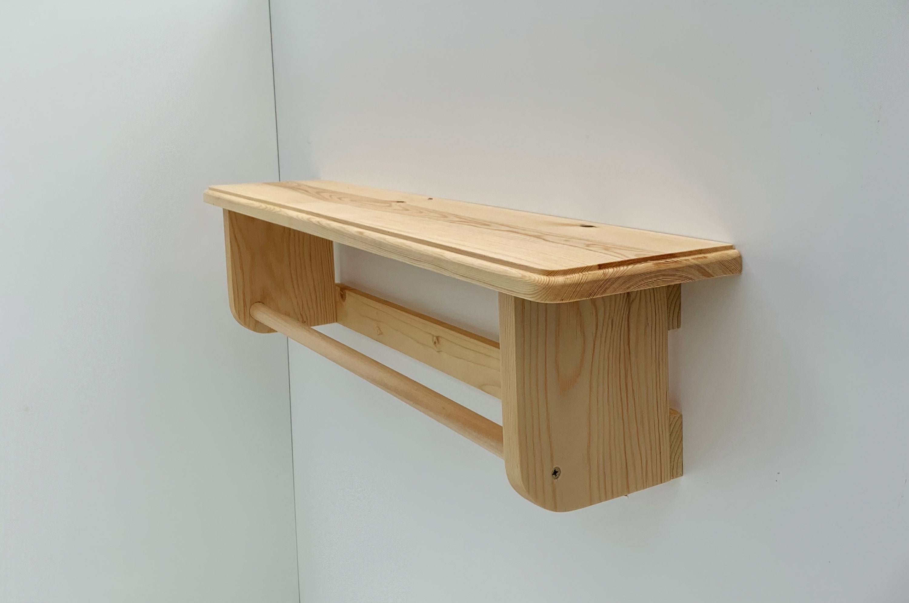 Wooden Tea Towel Rail Rack With Shelf Kitchen Shelf Etsy UK
