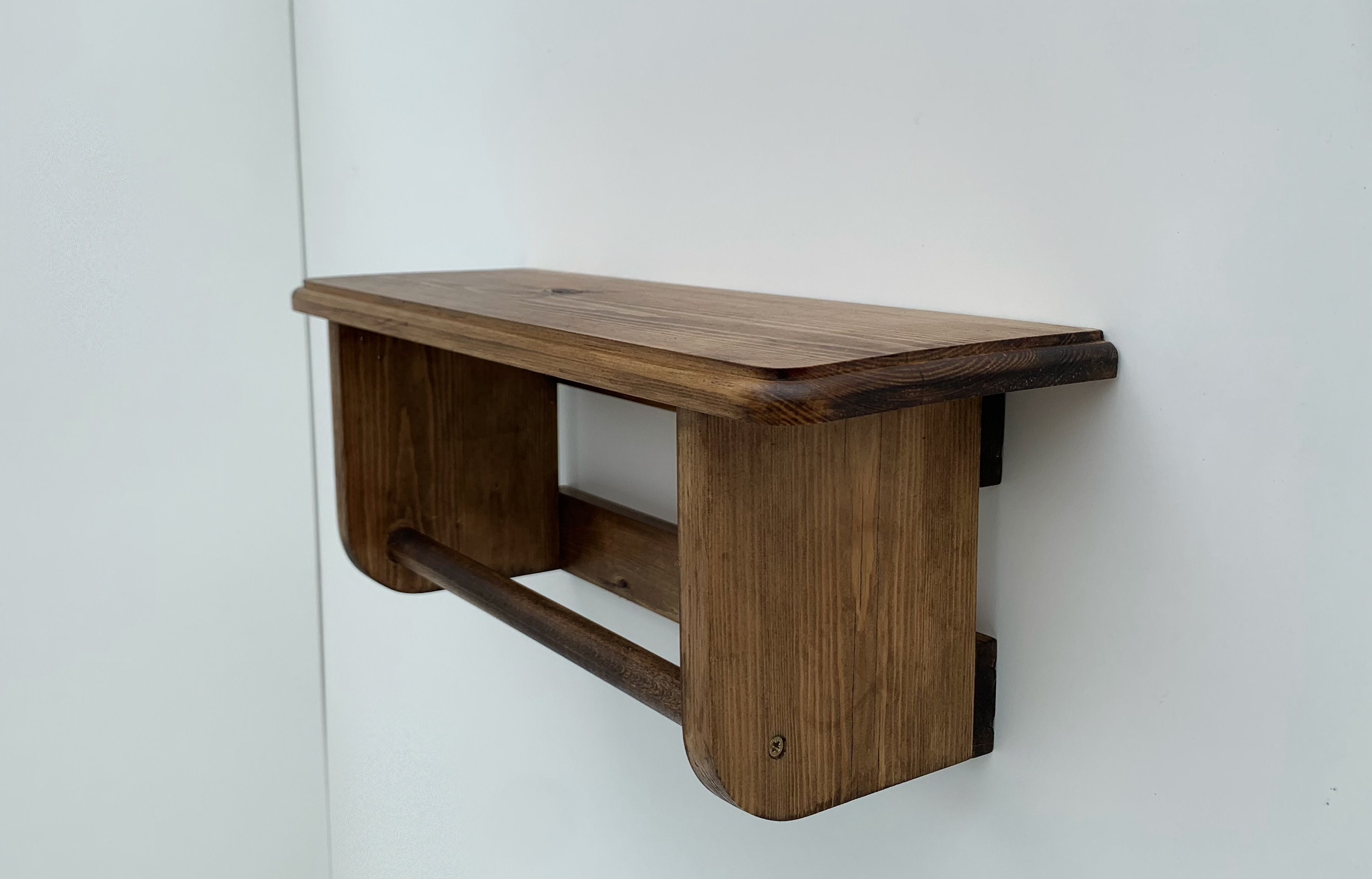 Wooden Tea Towel Rail Rack With Shelf Kitchen Shelf Etsy UK