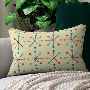 14x20 Atomic Starburst Mid Century Modern Lumbar Pillow | MCM, Modernist, Decorative Pillow, Vintage Home, Mid Century Modern Décor, Eames