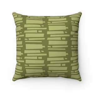 Bamboo Tiki Geometric Square Throw Pillow | Mid Century Modern, Modernist, Decorative Pillow, Vintage Home, Mid Century Décor, MCM