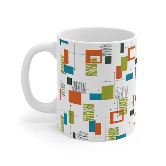 ABSTRACT BLUE 1 - Double-Sided Coffee Mug Tea Cup 11oz & 15oz