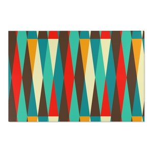 Abstract Stripes Mid Century Modern Retro Area Rug for Living Room Bedroom Kitchen | MCM, Mid Century Décor, Mod, 1950s, 1960s