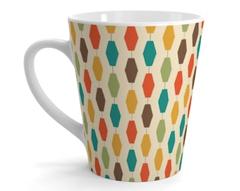 ATOMIC GEOMETRIC LAMP Latte Mug | Mid Century Modern, Modernist, Coffee, Tea, Vintage Home, Mid Century Décor, mcm, 50s, Mod, Lava Lamp