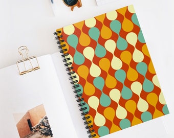 Retro Geometric Ovals 6"x8" Spiral Notebook - Ruled Line | Mid Century Modern, Modernist, Mid Century, 1950s, Retro, Abstract, Mod