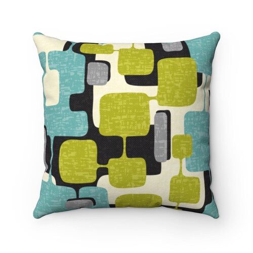 Brown Cushion Retro Throw Pillow Mid Century Modern Cushion Etsy UK