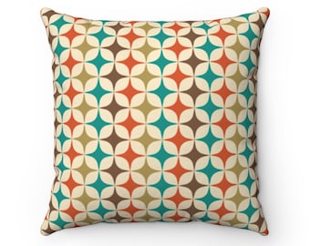 Mid Century Modern Stars Throw Pillow | Square, 2-Sided, , Modernist, Decorative Pillow, Vintage Home, Mid Century, 1950s, Eames Inspired