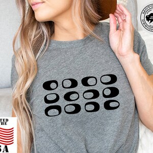 Mid Century Modern Geometric Ovals Unisex Graphic Tee Shirt XSmall - 3XL | Modernist, Mod, 50s, 60s, Abstract Art, Atomic, Retro, Eames