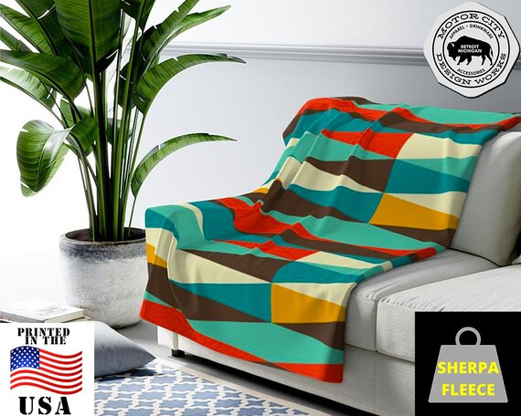 Multi coloured fleece blanket sales