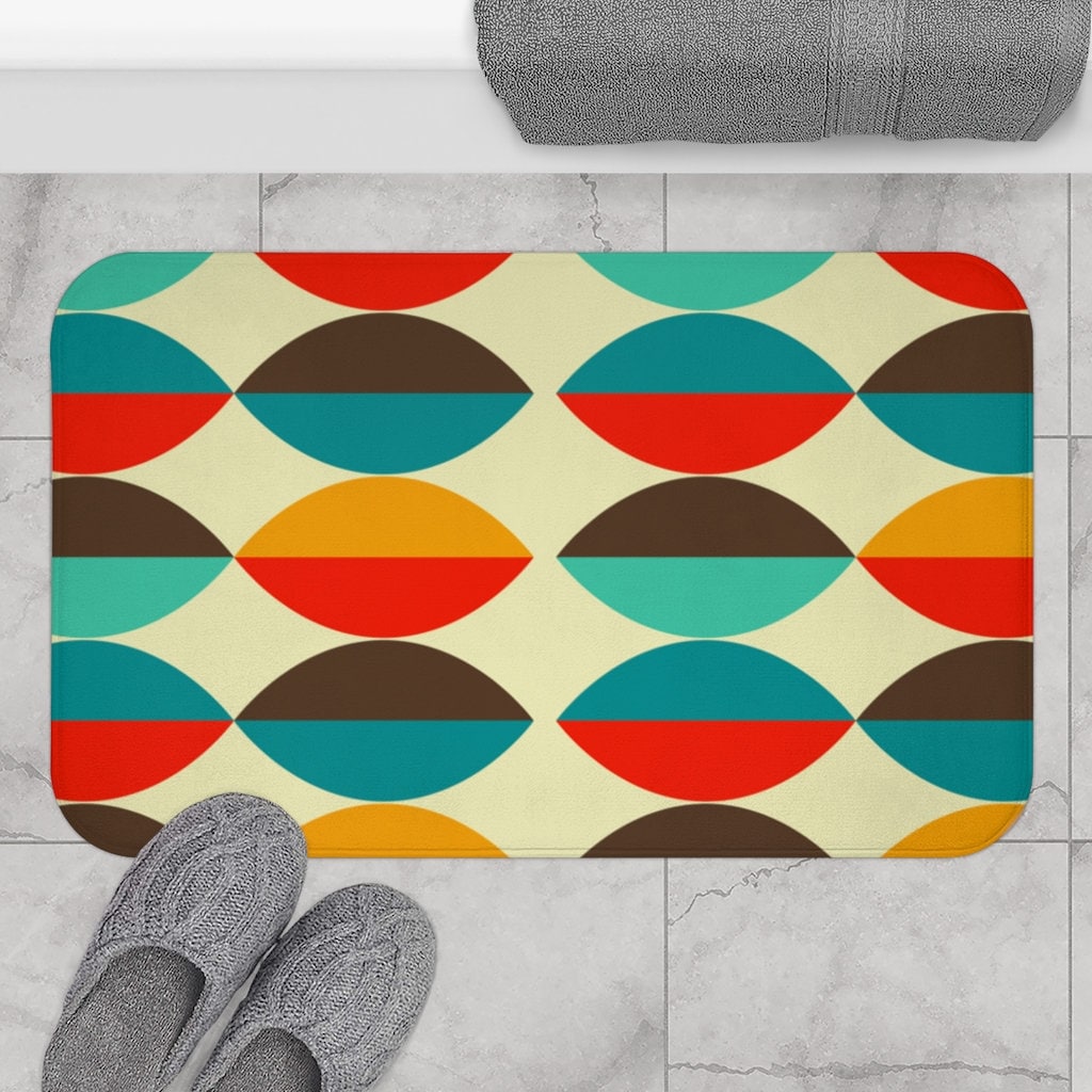 GEOMETRIC Mid Century Modern Bath Mat MCM Bathroom Etsy UK