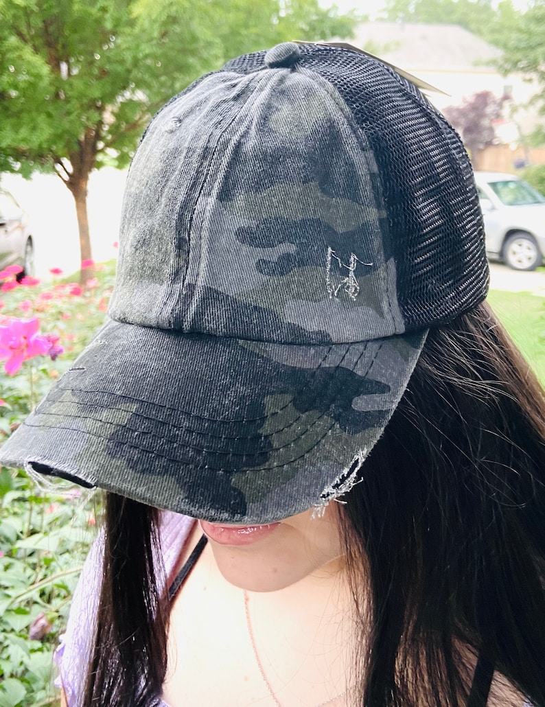 Criss Cross Womens Ponytail Hats Black Baseball Cap women Etsy