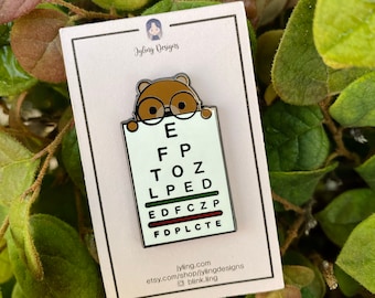 Bear Eye Chart Enamel Pin | Snellen Eye Chart Enamel Pins | Optometry Gifts