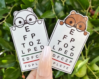 Bear Eye Chart Sticker | Snellen Visual Acuity Optometry Sticker Decals