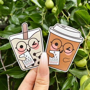 Adesivo per tabella oculistica Boba Coffee / Regalo di optometria