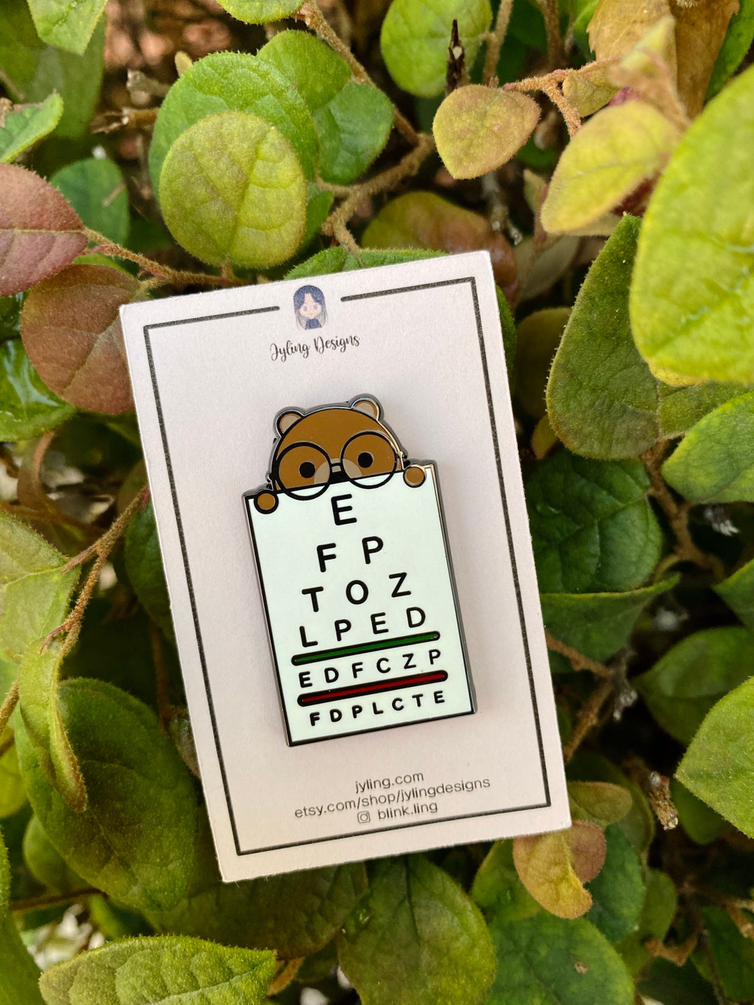 Bear Eye Chart Enamel Pin Snellen Eye Chart Enamel Pins Optometry Gifts Etsy