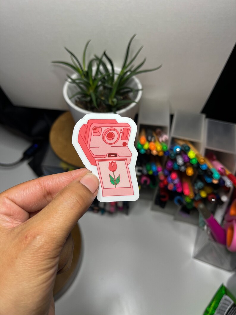 Pink Polaroid Sticker - Cute Sticker - Kindle Stickers - Etsy