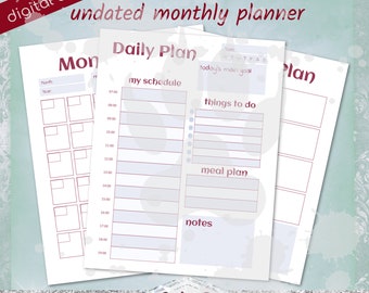 Undated Monthly Planner