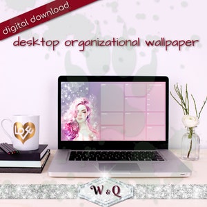Desktop Digital Organizational Wallpaper; Watercolor Girls
