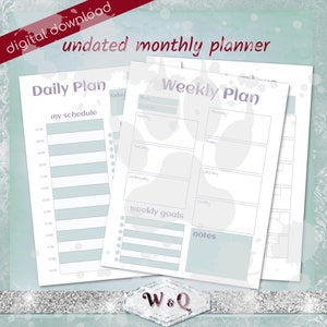 Undated Monthly Planner Printable