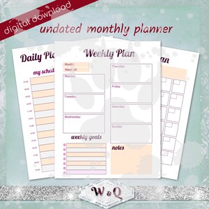 Undated Planner Printables