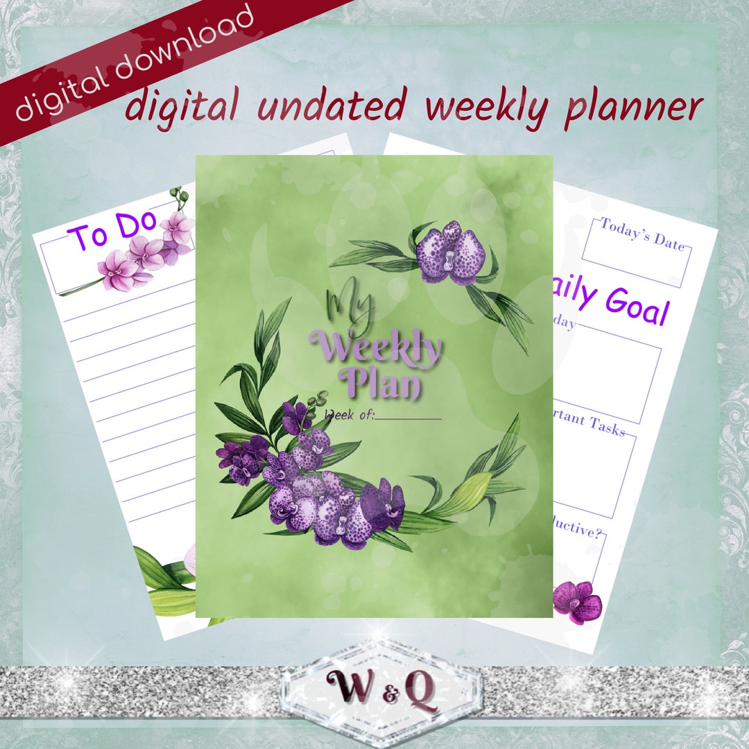 Undated Weekly Planner Printable - Etsy