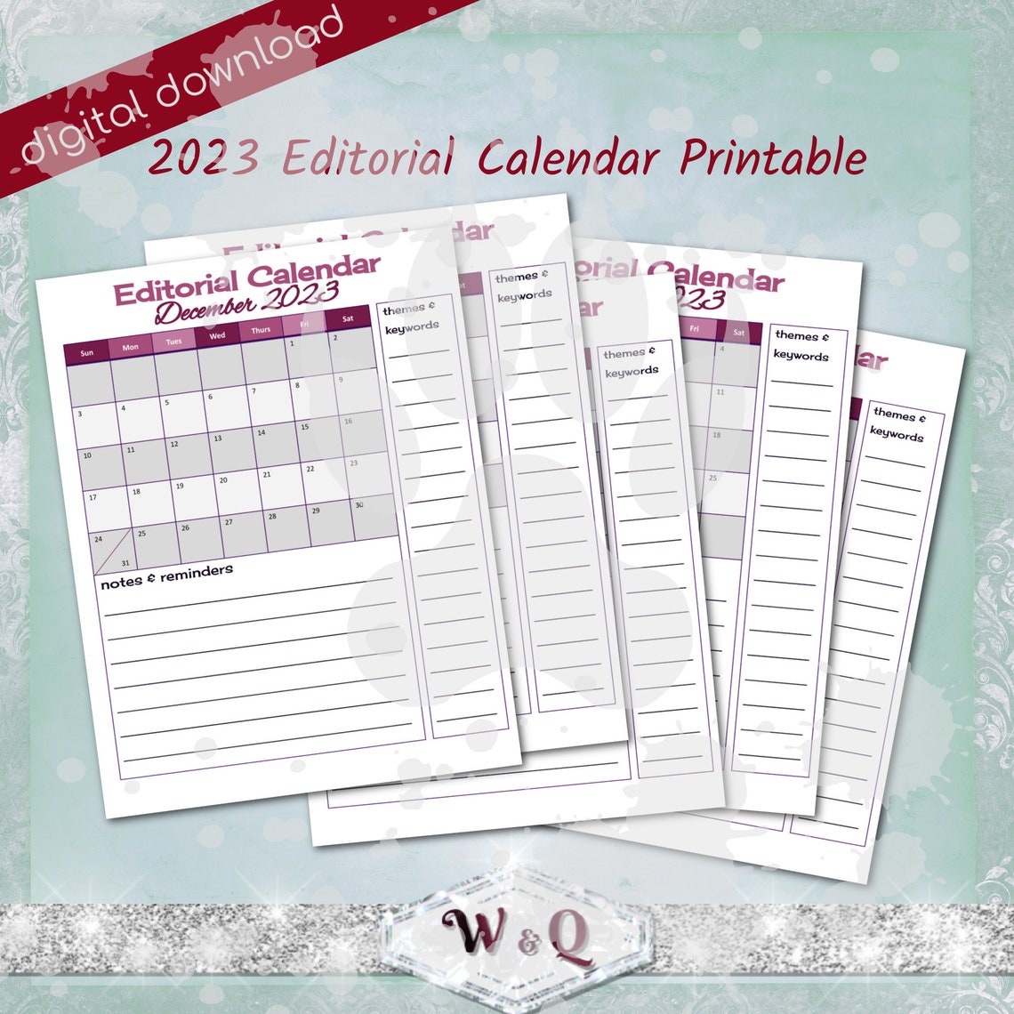 Printable Content Editorial Planner - Etsy