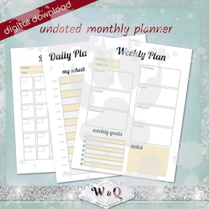 Undated Planner Printables