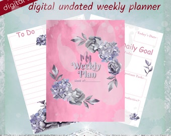 Undated Weekly Planner Printables