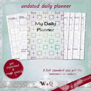 Undated Weekly Planner