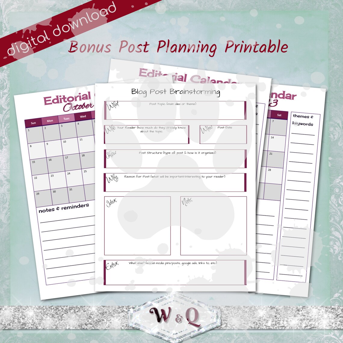 Printable Content Editorial Planner - Etsy