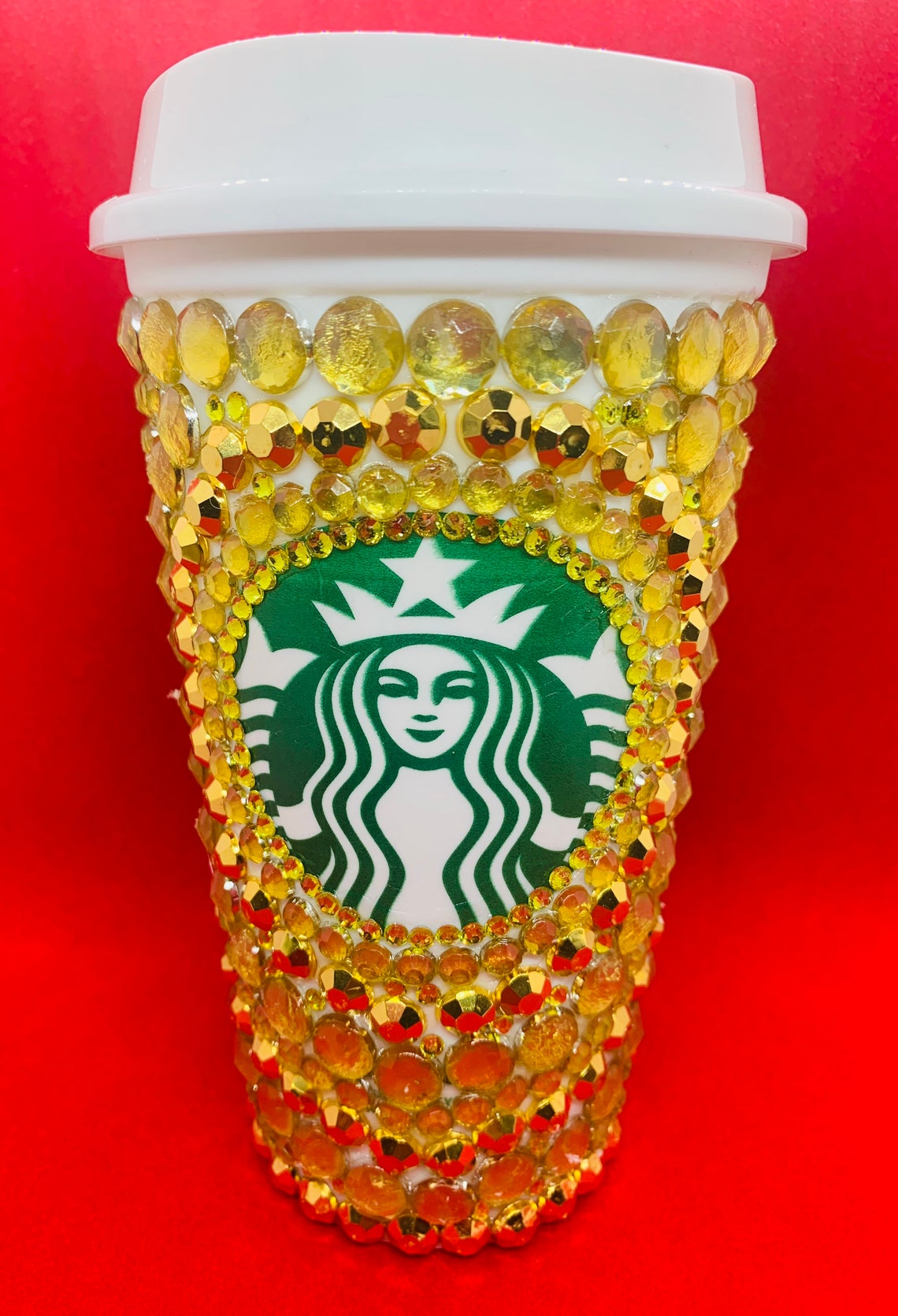 16oz Starbucks custom gold pearl cup Etsy